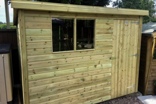 Tanalised Pent Garden Shed build and installed in Stafford by Viking Garden Buildings