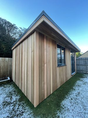 Pent garden room manufactured by Viking Garden Buildings in Stafford manufactured and installed by Viking Garden Buildings in Stafford
